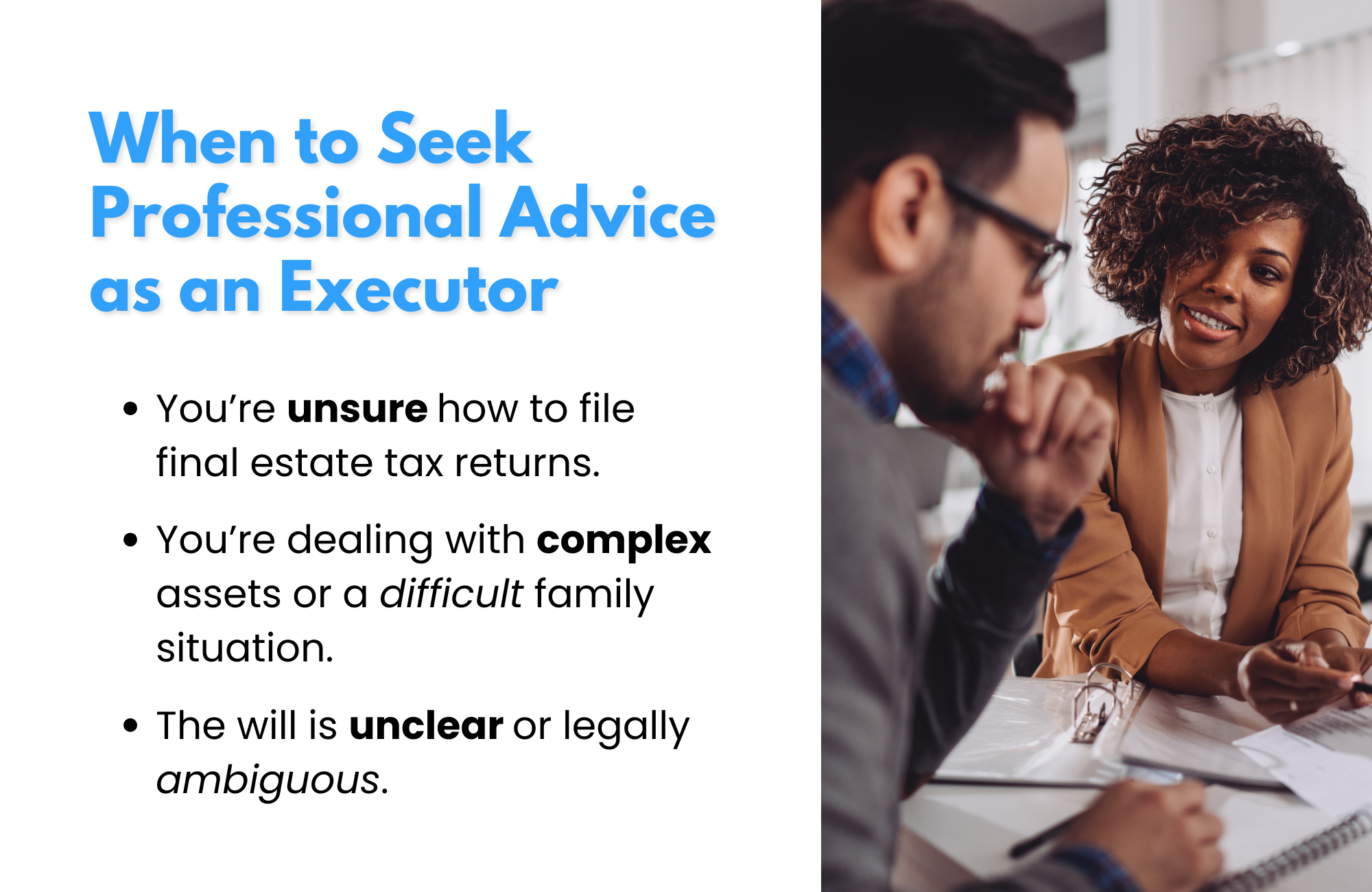 When to Seek Professional Advice as an Executor