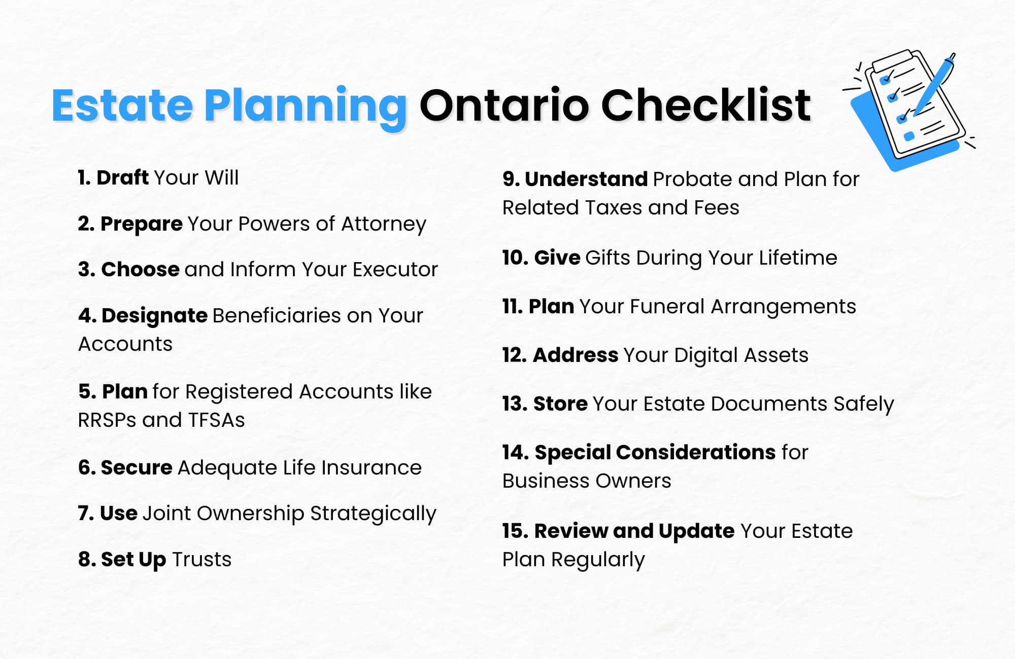Estate Planning Ontario Checklist