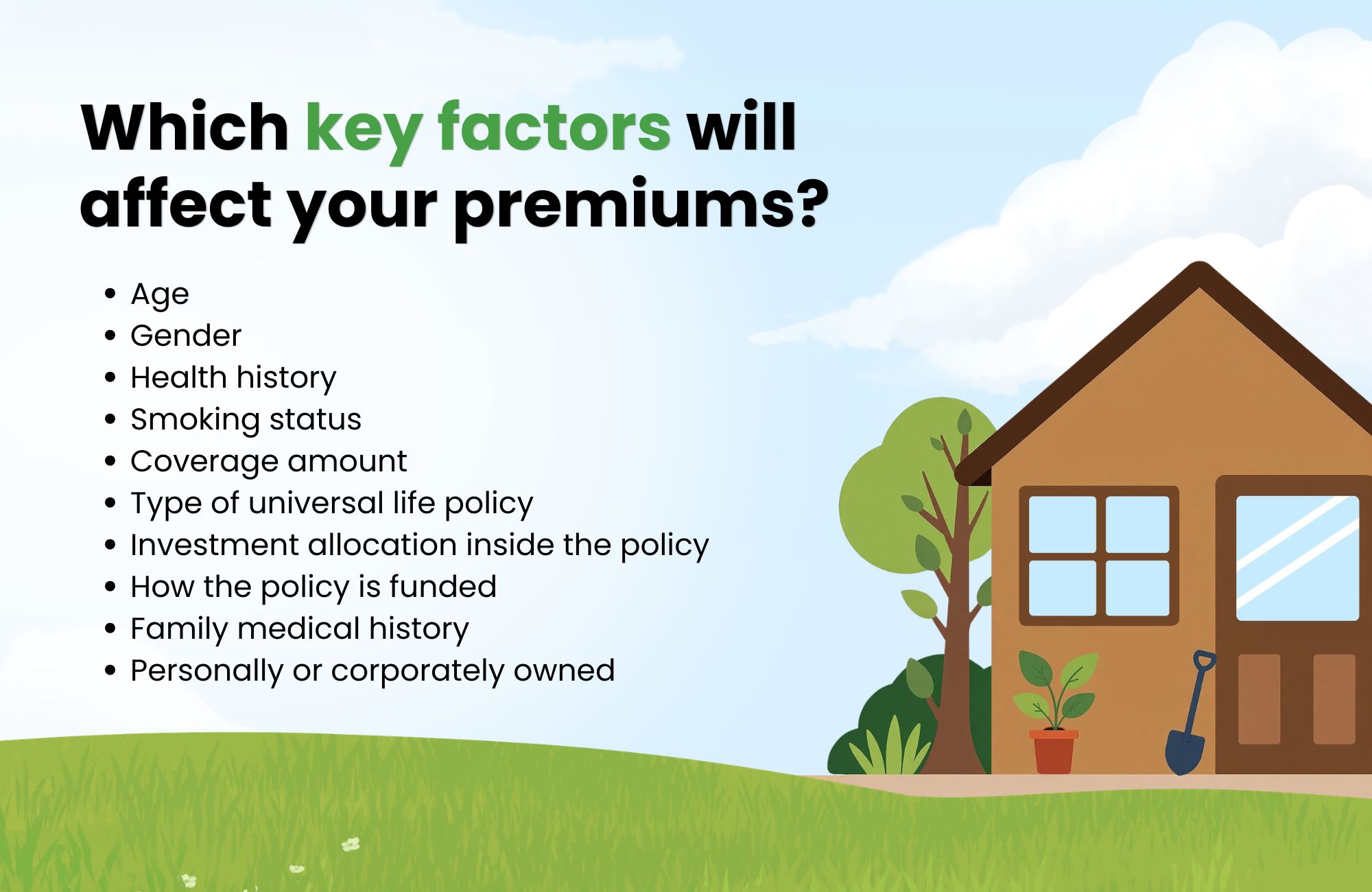 Which key factors will affect your premiums?